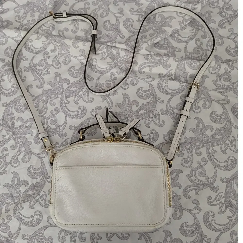 dooney & burke white leather crossbody bag - Picture 2 of 16